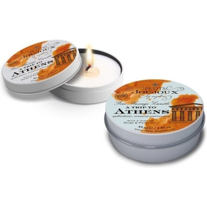 Массажная свеча PETITS JOUJOUX A TRIP TO ATHENS мускат и пачули (33 гр.) 46762